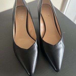 Franco Sarto Black Leather Heels Size 7.5